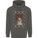 A Funny Christmas Pug Childrens Kids Hoodie Storm Grey