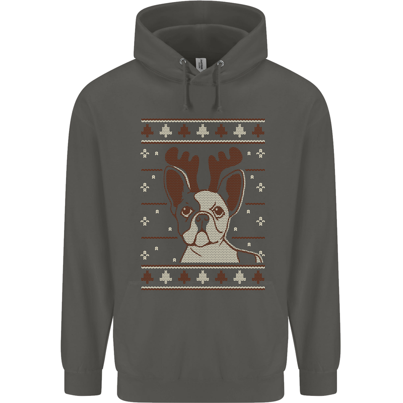 A Funny Christmas Pug Childrens Kids Hoodie Storm Grey