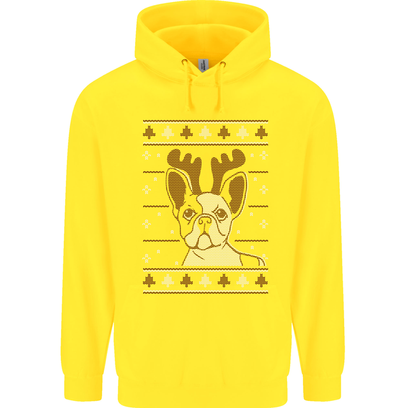 A Funny Christmas Pug Childrens Kids Hoodie Yellow