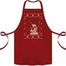 A Funny Christmas Pug Cotton Apron 100% Organic Maroon