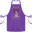 A Funny Christmas Pug Cotton Apron 100% Organic Purple