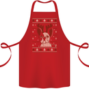 A Funny Christmas Pug Cotton Apron 100% Organic Red