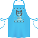 A Funny Christmas Pug Cotton Apron 100% Organic Turquoise