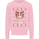A Funny Christmas Pug Kids Sweatshirt Jumper Light Pink
