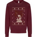 A Funny Christmas Pug Kids Sweatshirt Jumper Maroon