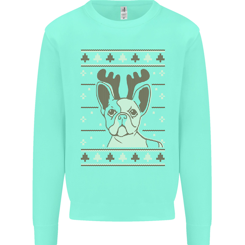 A Funny Christmas Pug Kids Sweatshirt Jumper Peppermint