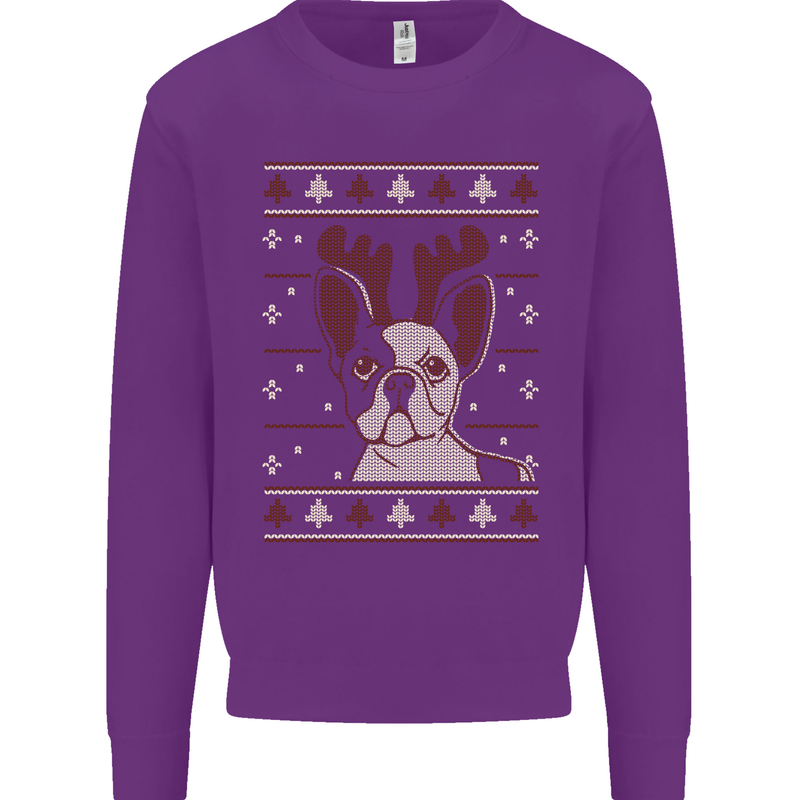 A Funny Christmas Pug Kids Sweatshirt Jumper Purple