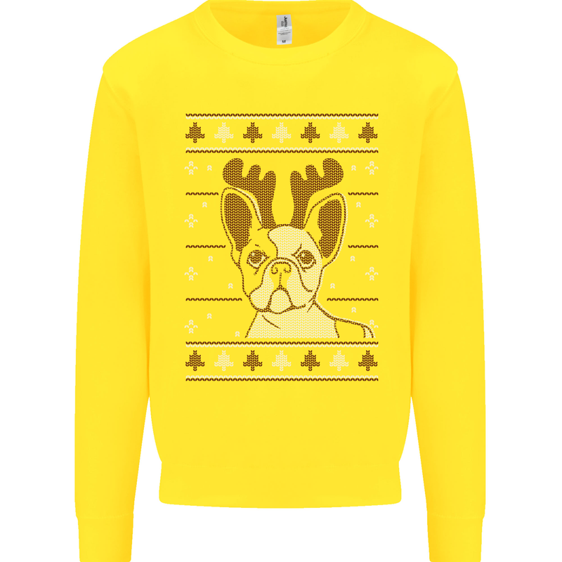 A Funny Christmas Pug Kids Sweatshirt Jumper Yellow