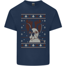 A Funny Christmas Pug Kids T-Shirt Childrens Navy Blue