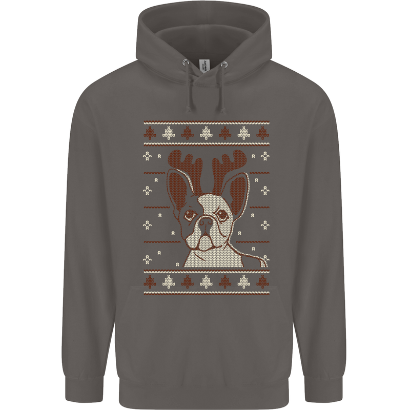 A Funny Christmas Pug Mens 80% Cotton Hoodie Charcoal