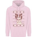 A Funny Christmas Pug Mens 80% Cotton Hoodie Light Pink
