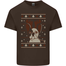 A Funny Christmas Pug Mens Cotton T-Shirt Tee Top Dark Chocolate