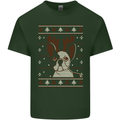 A Funny Christmas Pug Mens Cotton T-Shirt Tee Top Forest Green