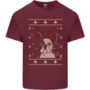 A Funny Christmas Pug Mens Cotton T-Shirt Tee Top Maroon