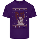 A Funny Christmas Pug Mens Cotton T-Shirt Tee Top Purple
