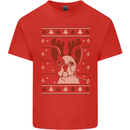 A Funny Christmas Pug Mens Cotton T-Shirt Tee Top Red