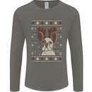 A Funny Christmas Pug Mens Long Sleeve T-Shirt Charcoal