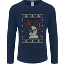 A Funny Christmas Pug Mens Long Sleeve T-Shirt Navy Blue