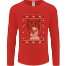 A Funny Christmas Pug Mens Long Sleeve T-Shirt Red