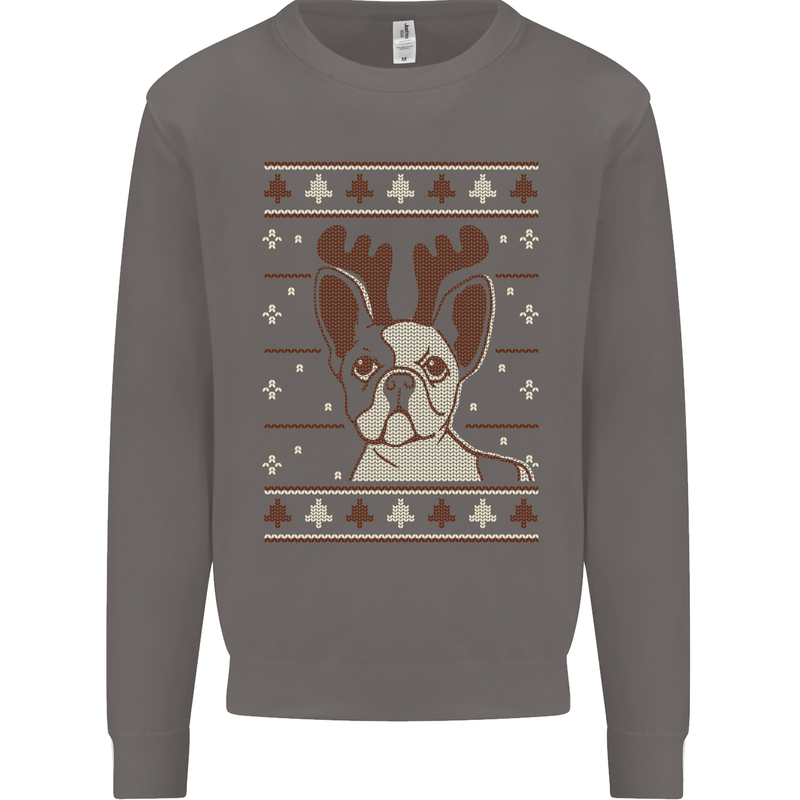 A Funny Christmas Pug Mens Sweatshirt Jumper Charcoal