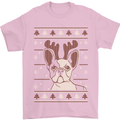 A Funny Christmas Pug Mens T-Shirt 100% Cotton Light Pink