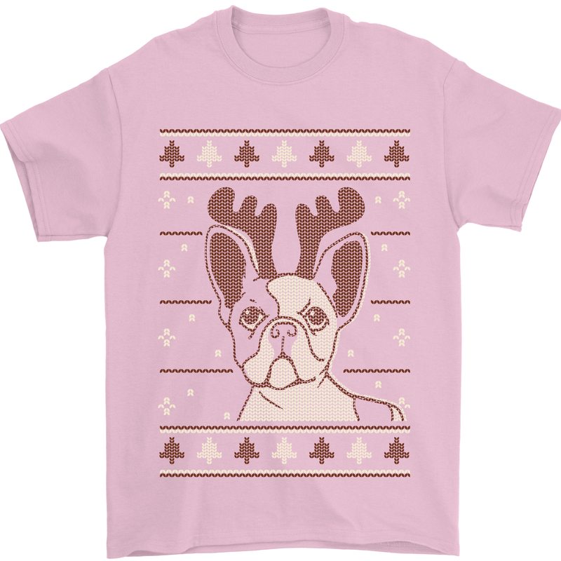A Funny Christmas Pug Mens T-Shirt 100% Cotton Light Pink