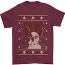 A Funny Christmas Pug Mens T-Shirt 100% Cotton Maroon