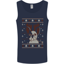 A Funny Christmas Pug Mens Vest Tank Top Navy Blue
