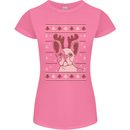 A Funny Christmas Pug Womens Petite Cut T-Shirt Azalea