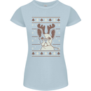 A Funny Christmas Pug Womens Petite Cut T-Shirt Light Blue