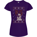 A Funny Christmas Pug Womens Petite Cut T-Shirt Purple
