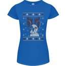 A Funny Christmas Pug Womens Petite Cut T-Shirt Royal Blue