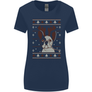 A Funny Christmas Pug Womens Wider Cut T-Shirt Navy Blue