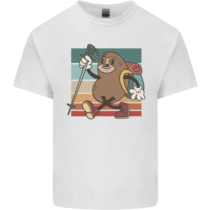 A Funny Hiking Sloth With Walking Gear Mens Cotton T-Shirt Tee Top White