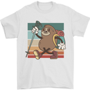 A Funny Hiking Sloth With Walking Gear Mens T-Shirt 100% Cotton White