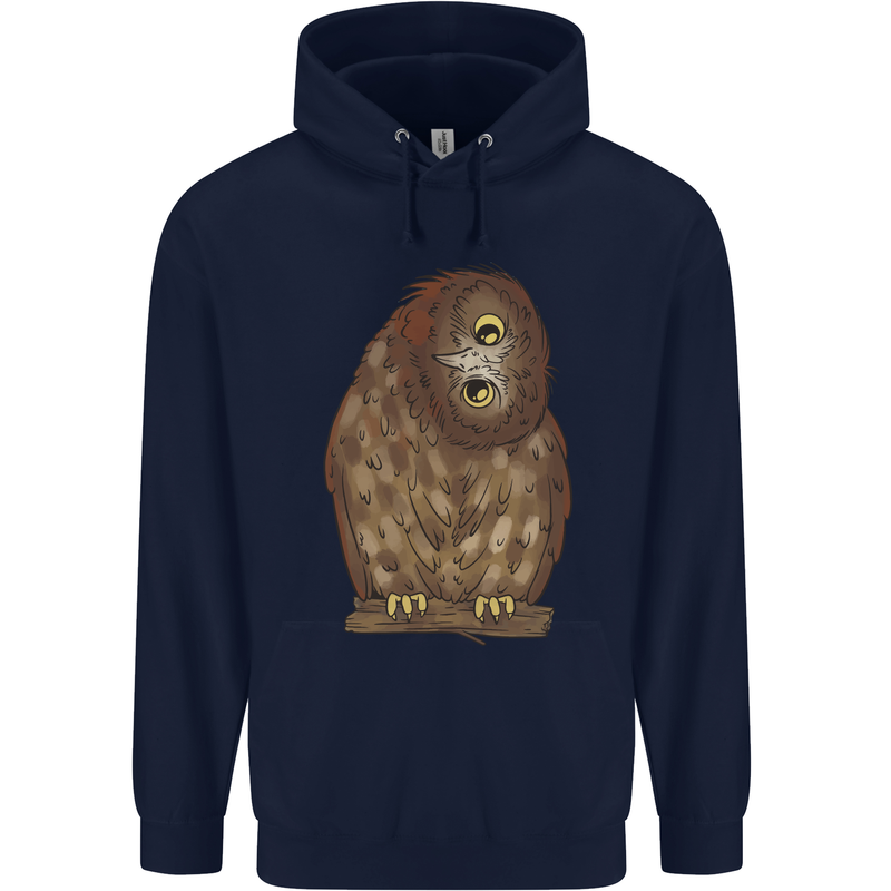 A Funny Owl Childrens Kids Hoodie Navy Blue