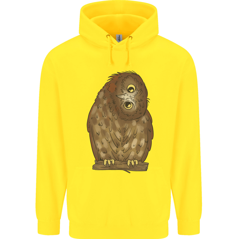 A Funny Owl Childrens Kids Hoodie Yellow