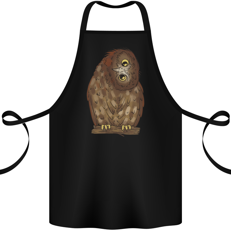 A Funny Owl Cotton Apron 100% Organic Black