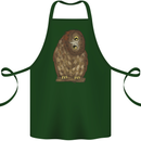 A Funny Owl Cotton Apron 100% Organic Forest Green