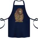 A Funny Owl Cotton Apron 100% Organic Navy Blue