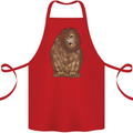A Funny Owl Cotton Apron 100% Organic Red