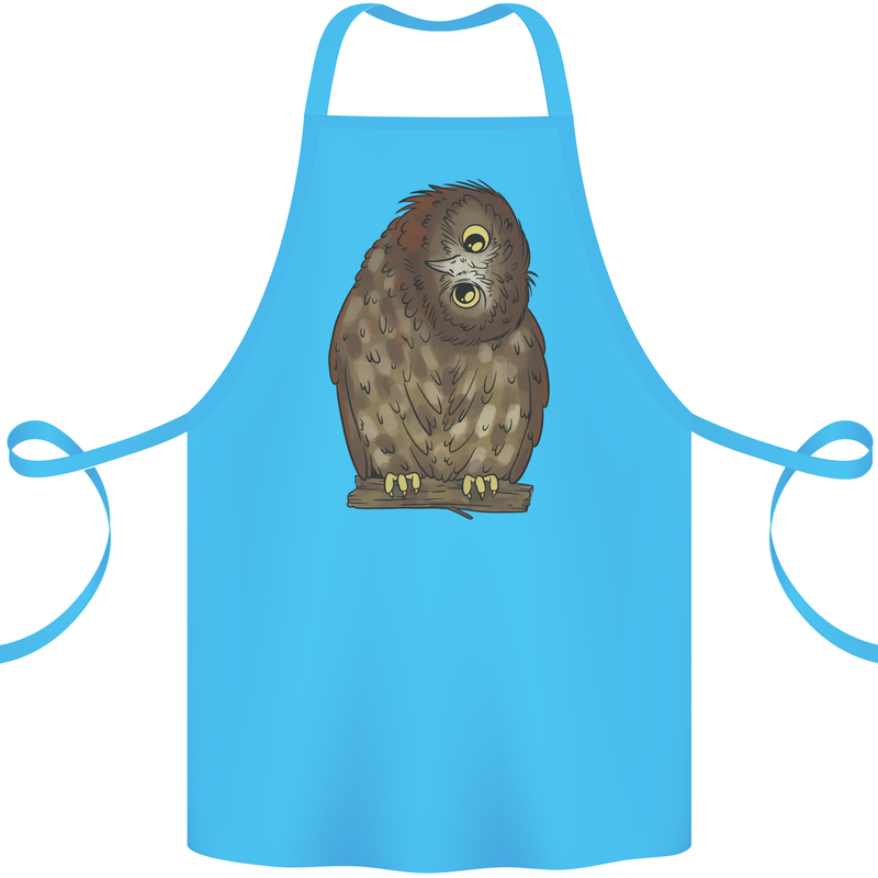 A Funny Owl Cotton Apron 100% Organic Turquoise