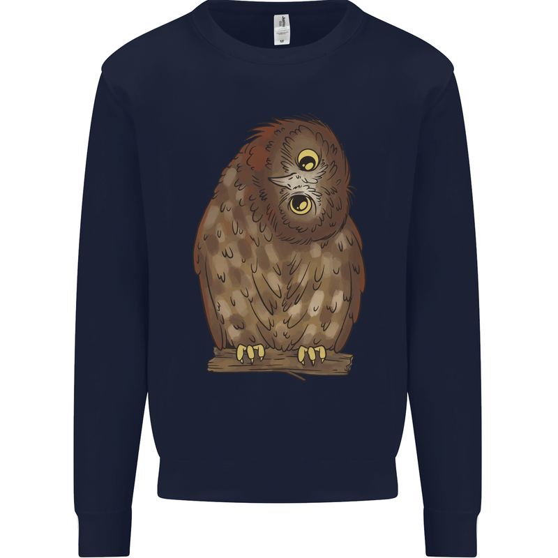 A Funny Owl Kids Sweatshirt Jumper Navy Blue