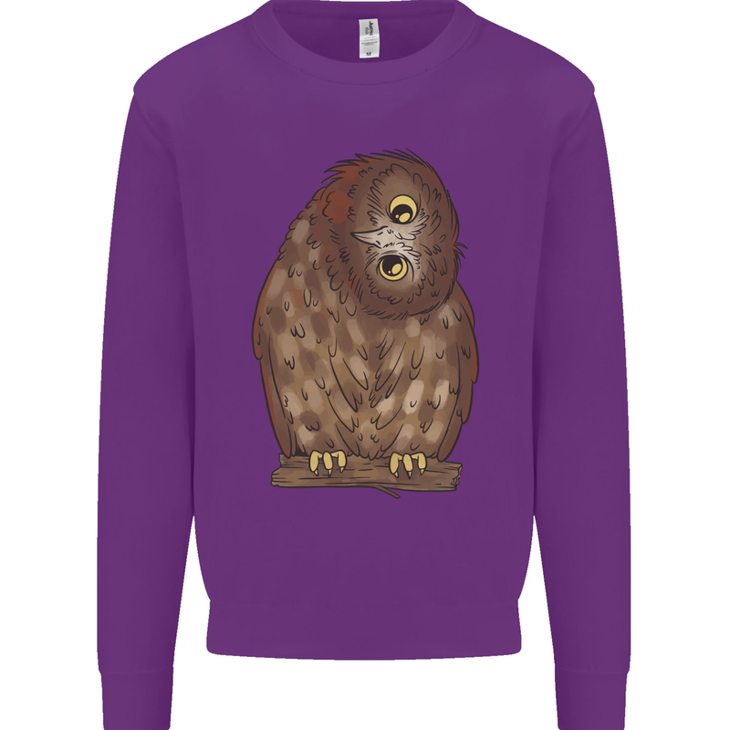 A Funny Owl Kids Sweatshirt Jumper Purple