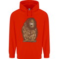 A Funny Owl Mens 80% Cotton Hoodie Bright Red