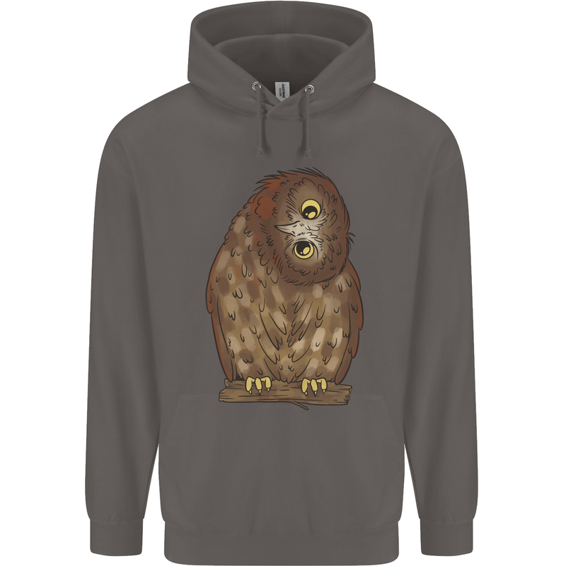 A Funny Owl Mens 80% Cotton Hoodie Charcoal