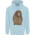 A Funny Owl Mens 80% Cotton Hoodie Light Blue