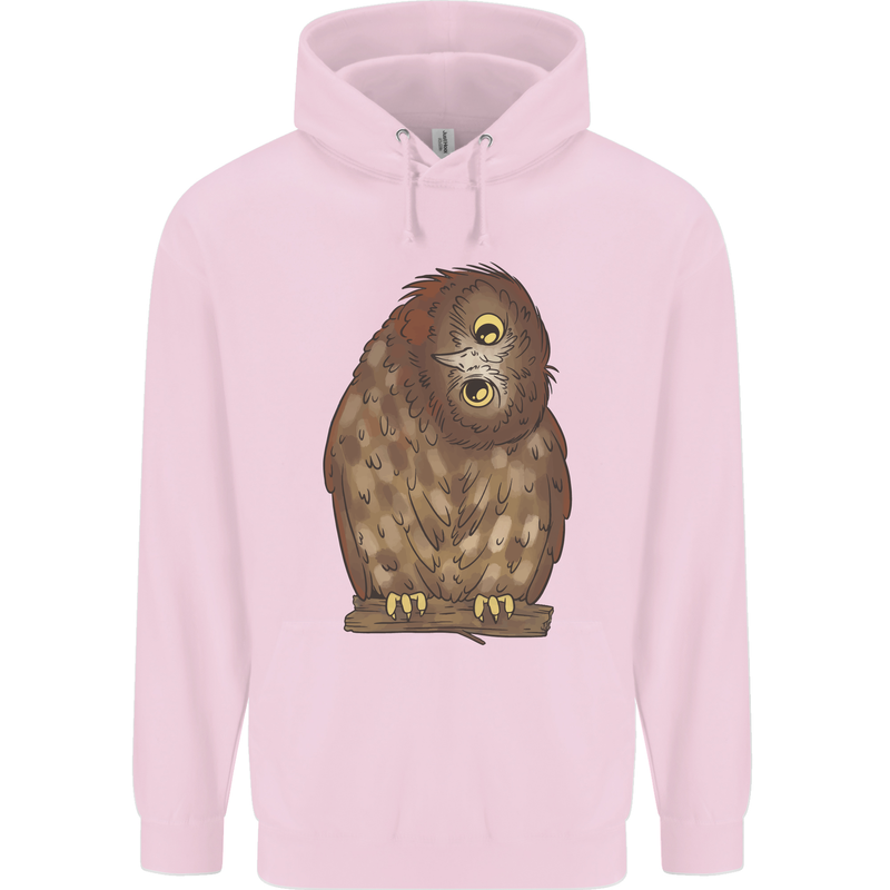 A Funny Owl Mens 80% Cotton Hoodie Light Pink
