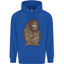 A Funny Owl Mens 80% Cotton Hoodie Royal Blue
