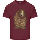 A Funny Owl Mens Cotton T-Shirt Tee Top Maroon